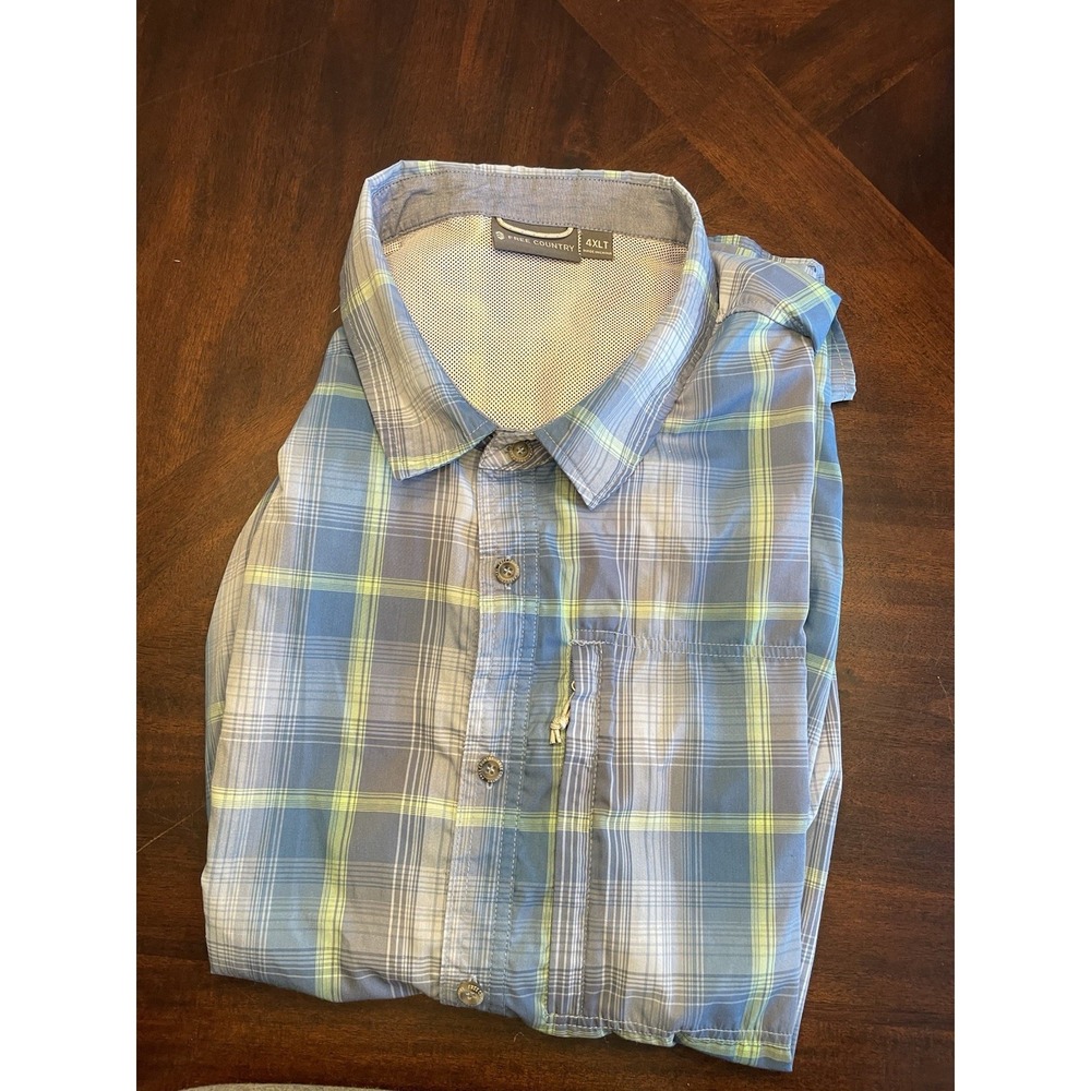 Free Country Mens Vented Fishing Shirt 4XLT Plaid